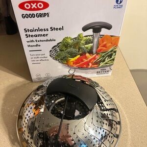 OXO Good Grips Silver Steamer with Black Handle